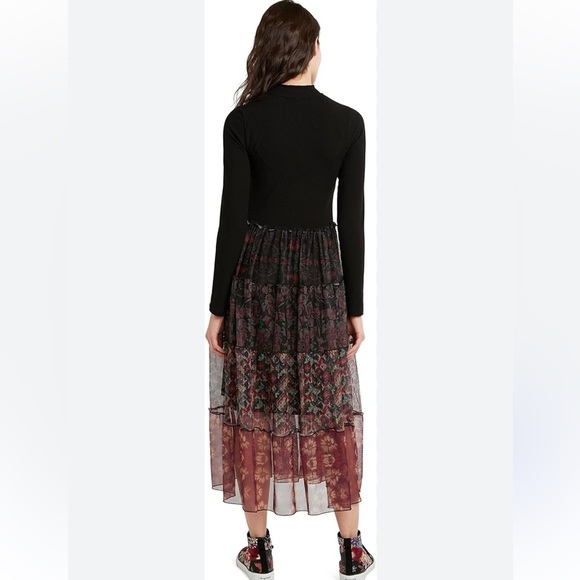 DESIGUAL NWT MIDI dress with floral print size XS. - Picture 11 of 16